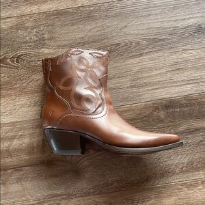 Frye Tan Leather Ankle Booties